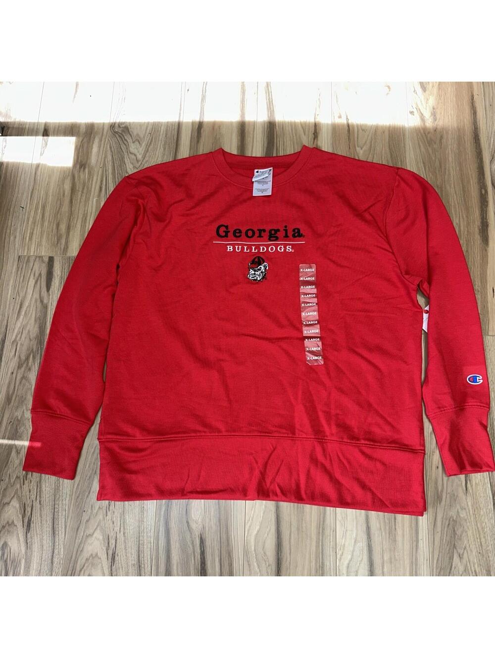 Champion Georgia Bulldogs Sweatshirt XL Red New Crewneck UGA